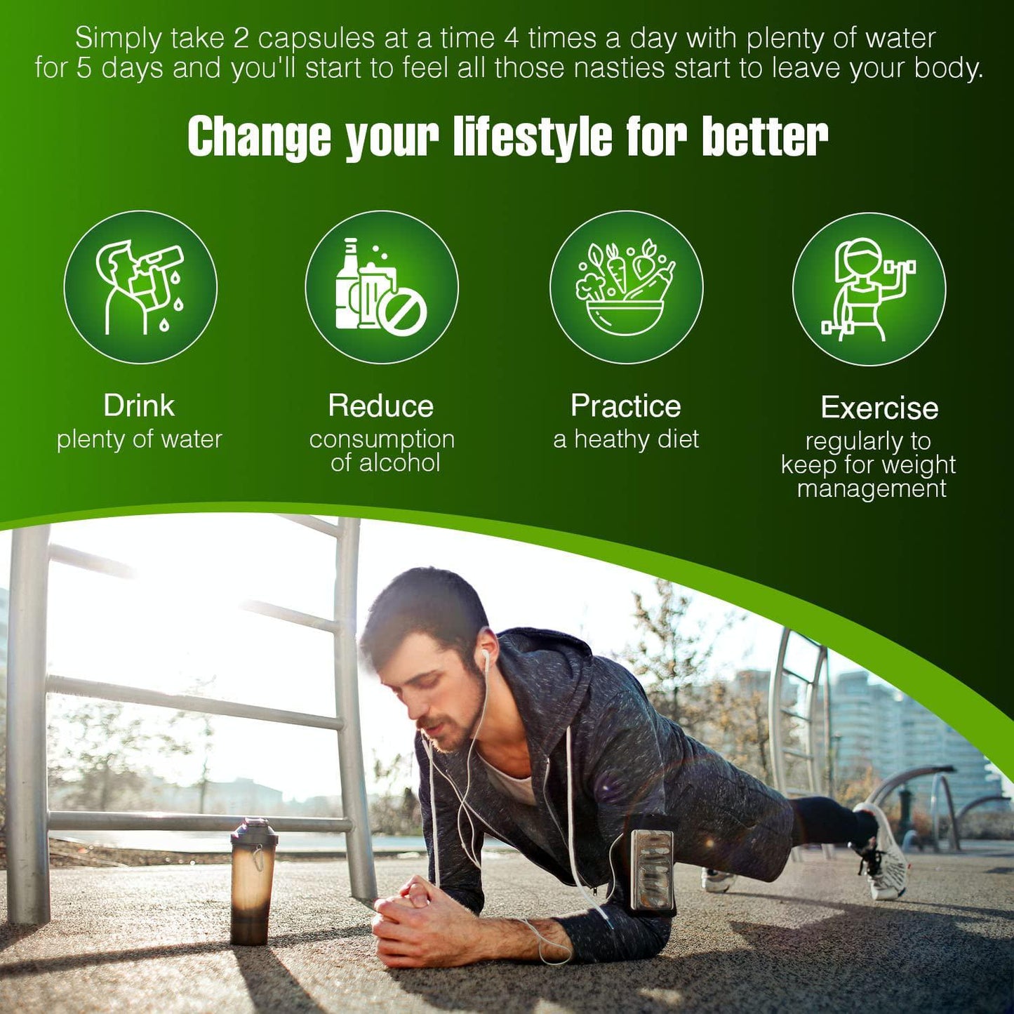 Strip 5 Day Detox Cleanse - Complete Body Cleanse | Remove Toxins and Unwanted Impurities - Natural, Healthy Cleansing Support for Liver, Urinary Tract, Kidney, Digestive System - 40 Capsules