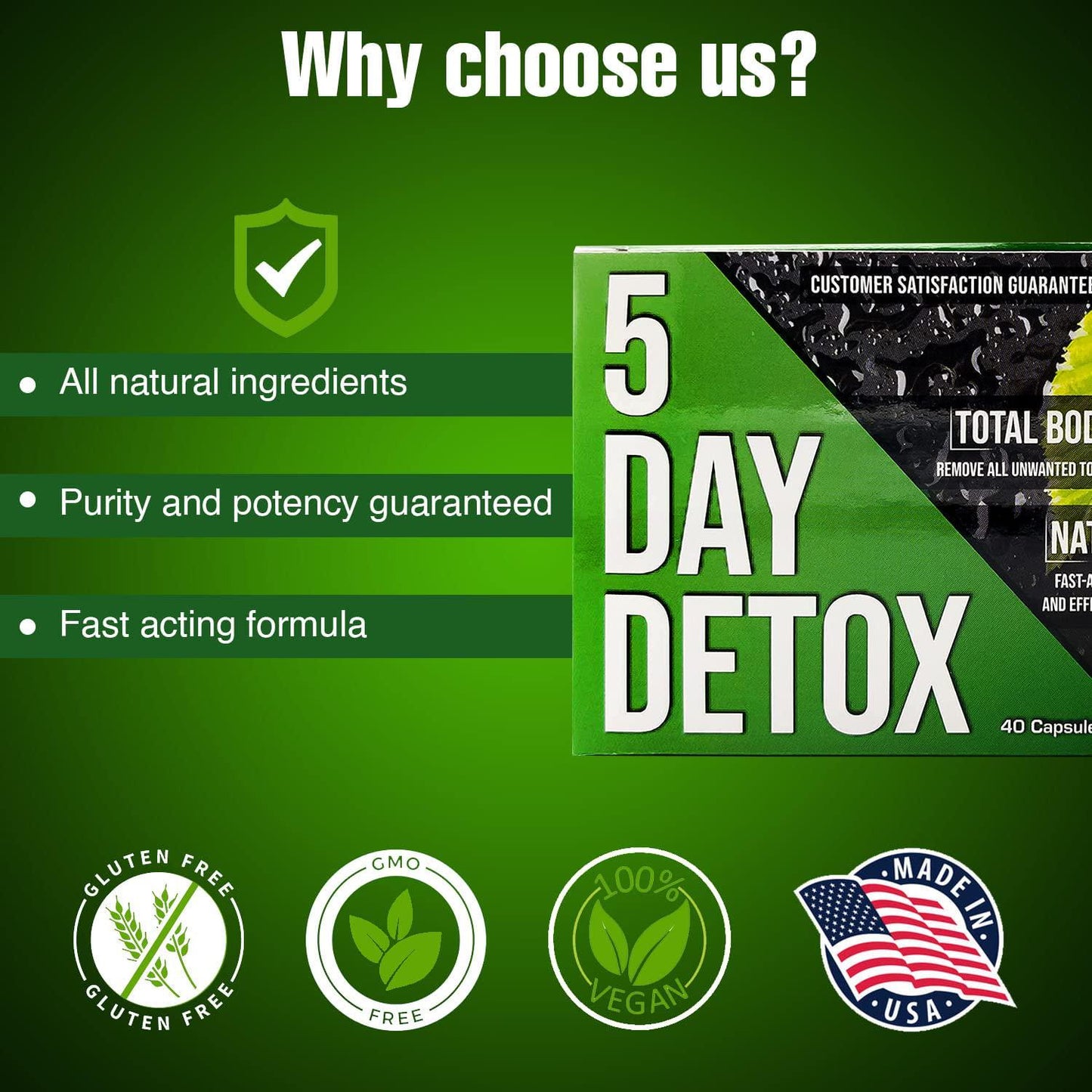 Strip 5 Day Detox Cleanse - Complete Body Cleanse | Remove Toxins and Unwanted Impurities - Natural, Healthy Cleansing Support for Liver, Urinary Tract, Kidney, Digestive System - 40 Capsules