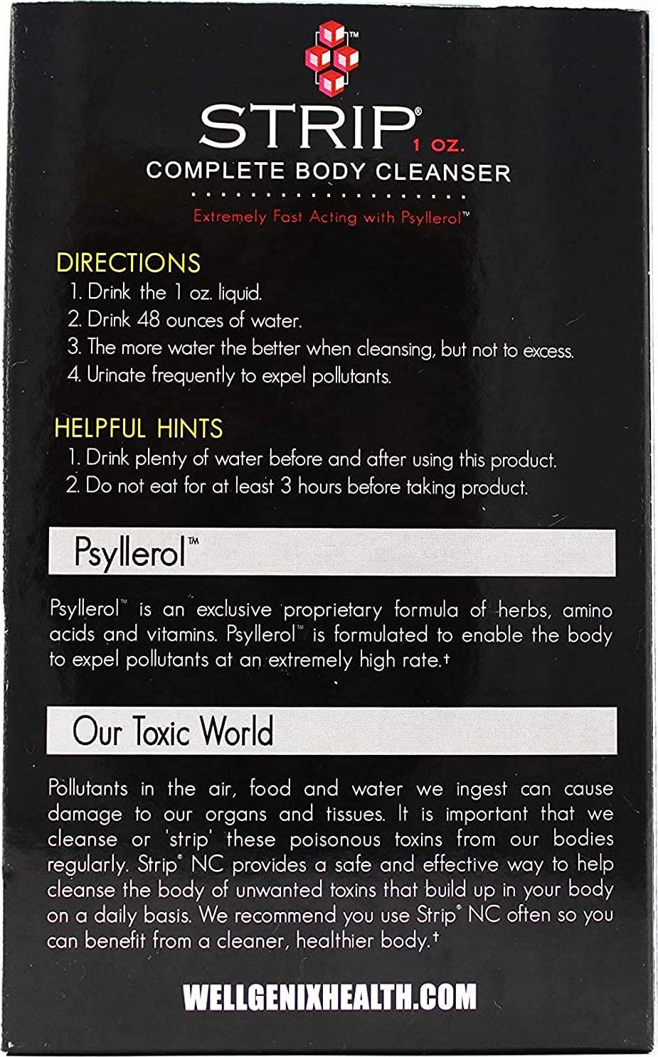 Strip Detox Drink, Extra Strength Cleansing -Potent Deep System Cleanser Fruit Punch Flavor (1 oz)