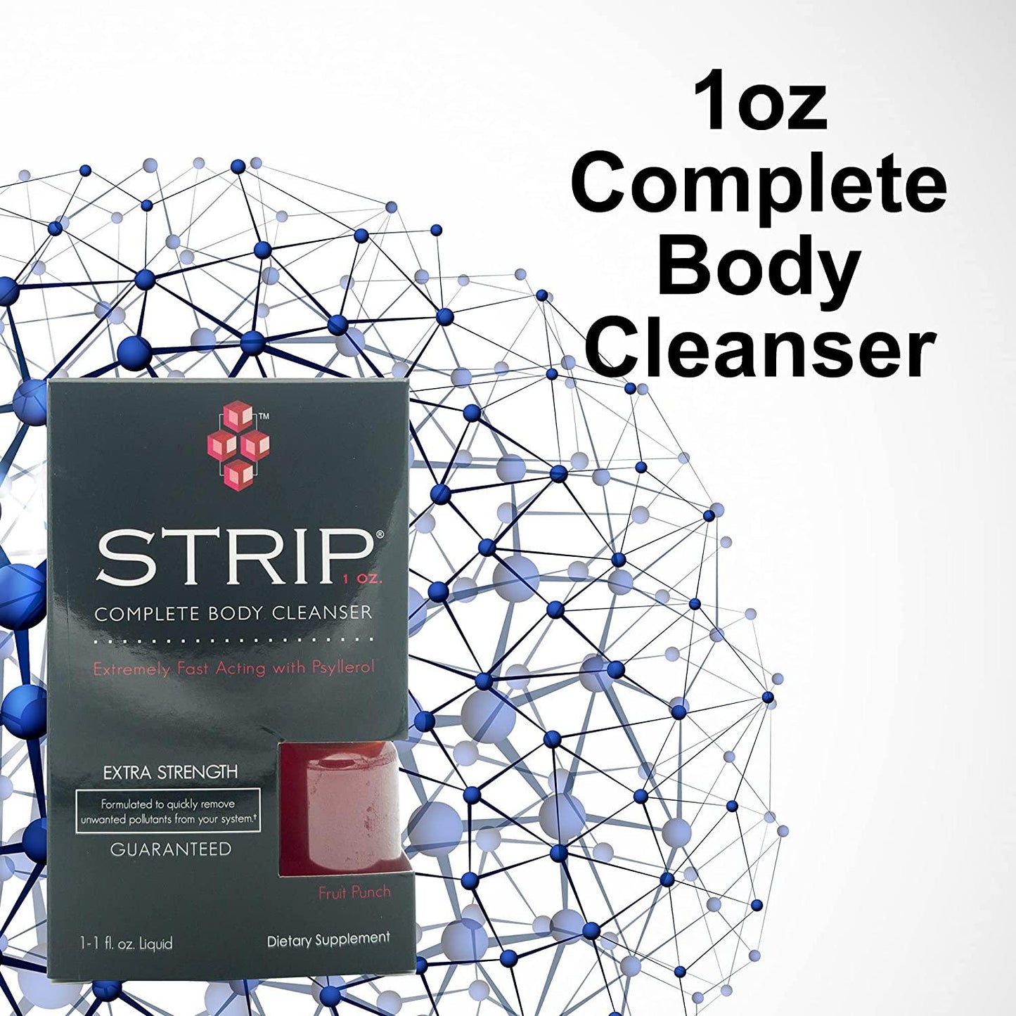 Strip Detox Drink, Extra Strength Cleansing -Potent Deep System Cleanser Fruit Punch Flavor (1 oz)