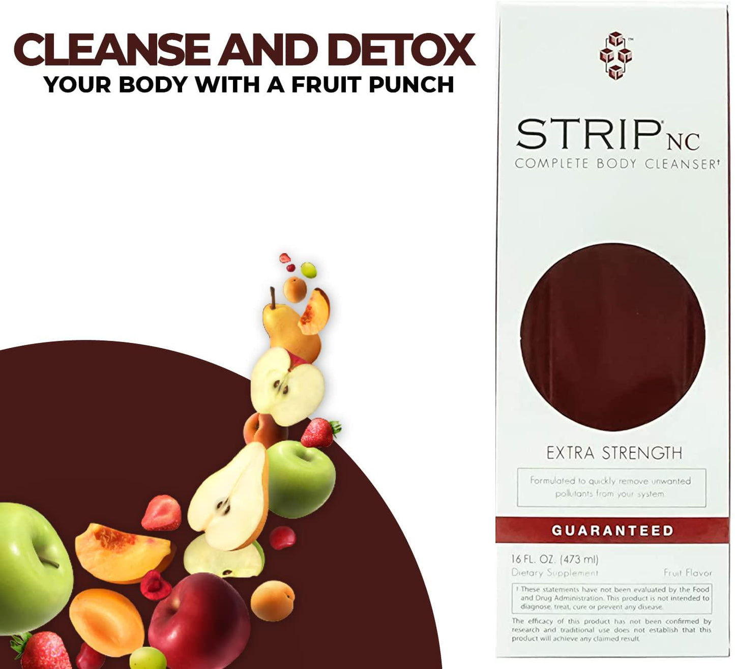 Strip Detox Drink-Extra Strength Body Detox Drink Supplement for Men and Women-Fast Cleansing Drink and Deep System Cleanser- Fruit Punch Flavor-16oz