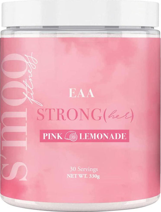 Strong(her) EAA Supplement by S'moo - Hormone Friendly - 9 Amino Acids, Muscle Recovery, Strength, Muscle Building, Endurance - Intra-Workout Essential Amino Acid Powder - 30 Servings, Pink Lemonade