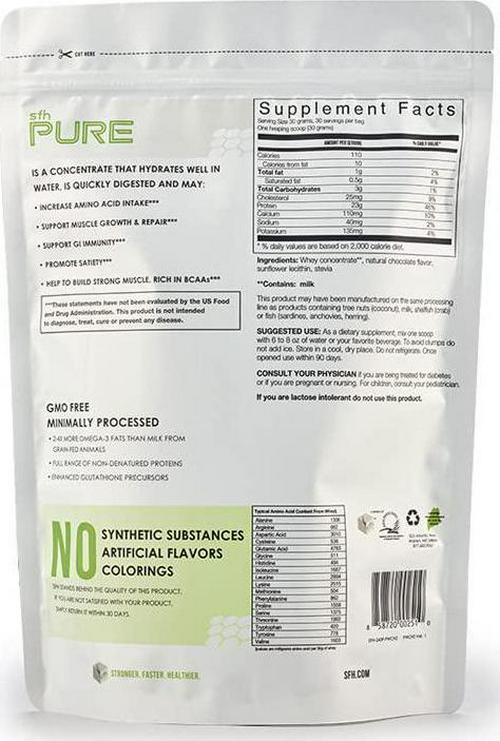 Strongerfasterhealthier, Whey Protein Pure Chocolate, 31.6 Ounce