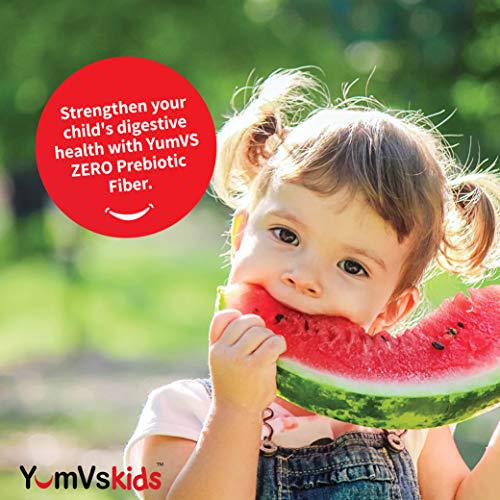 Sugar Free Fiber Gummies for Kids by YumVs | Zero Keto Prebiotic Gummy Chews for Toddlers | 4 g Fiber for Children Constipation Support | Natural Kosher Halal Berry Chewable | 2-Pack, 70 Count Each