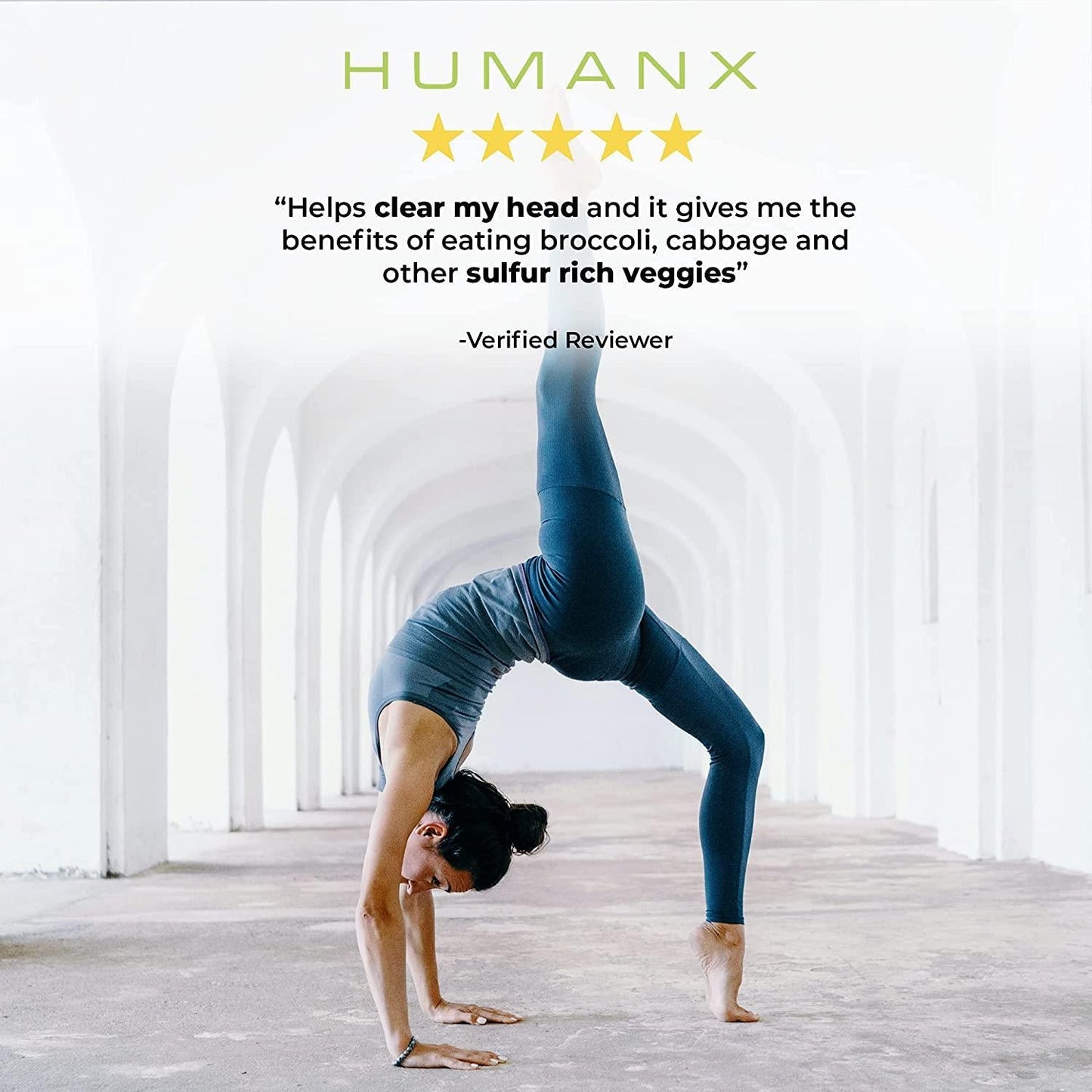 Sulforaphane Supplement 10000 mcg (Made in The USA) Third Party Tested Sulforaphane Supports Cellular Optimization and Cognitive Function, Broccoli Sprout Supplement, Broccoli Sprout Extract, HumanX