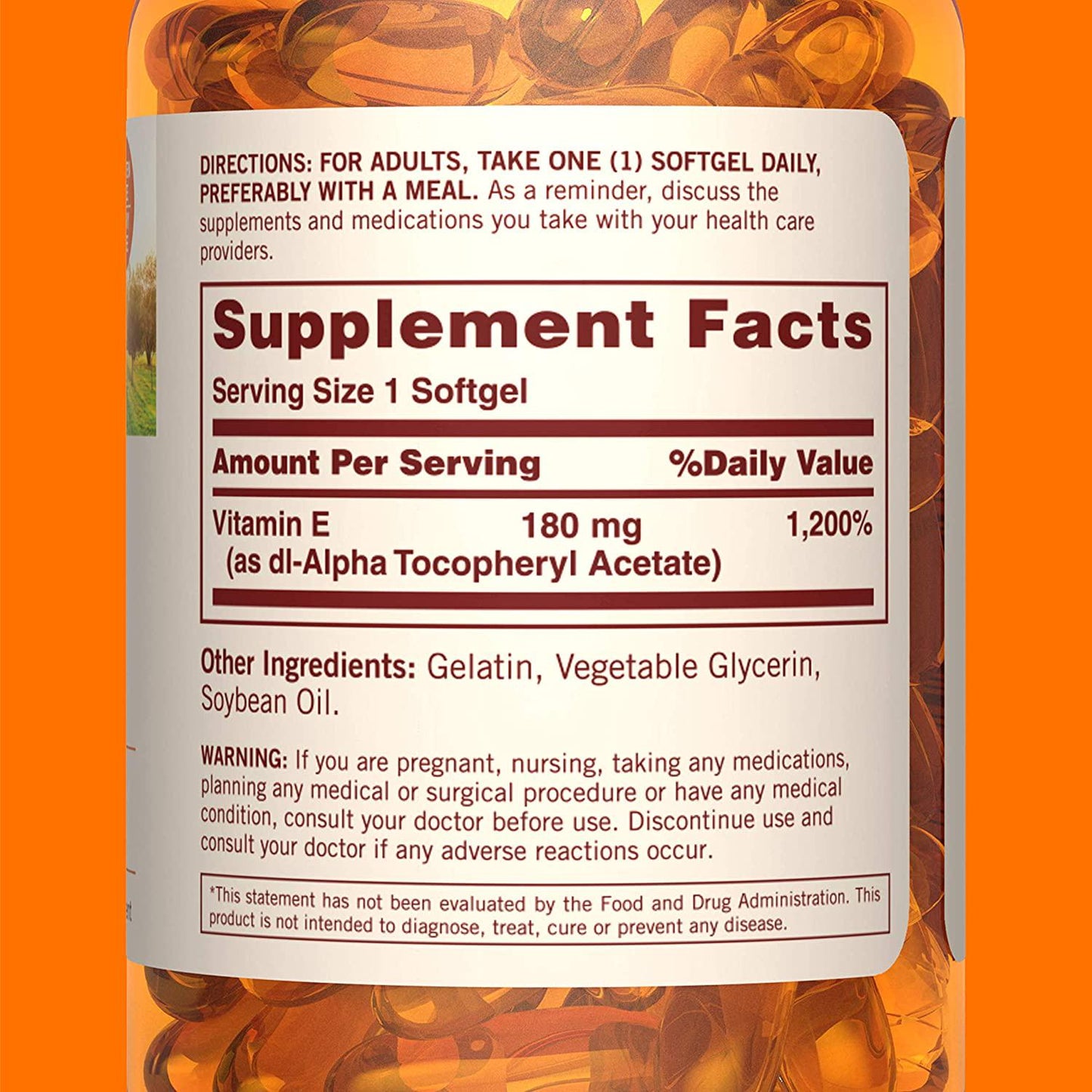 Sundown Naturals Vitamin E 400 IU Di-Alpha, 100 Synthetic Softgels