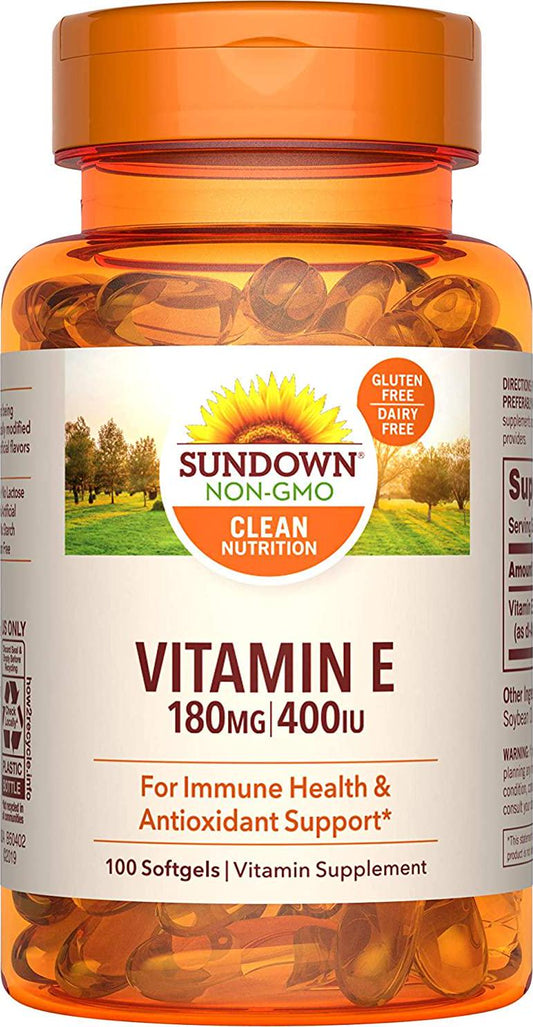 Sundown Naturals Vitamin E 400 IU Di-Alpha, 100 Synthetic Softgels