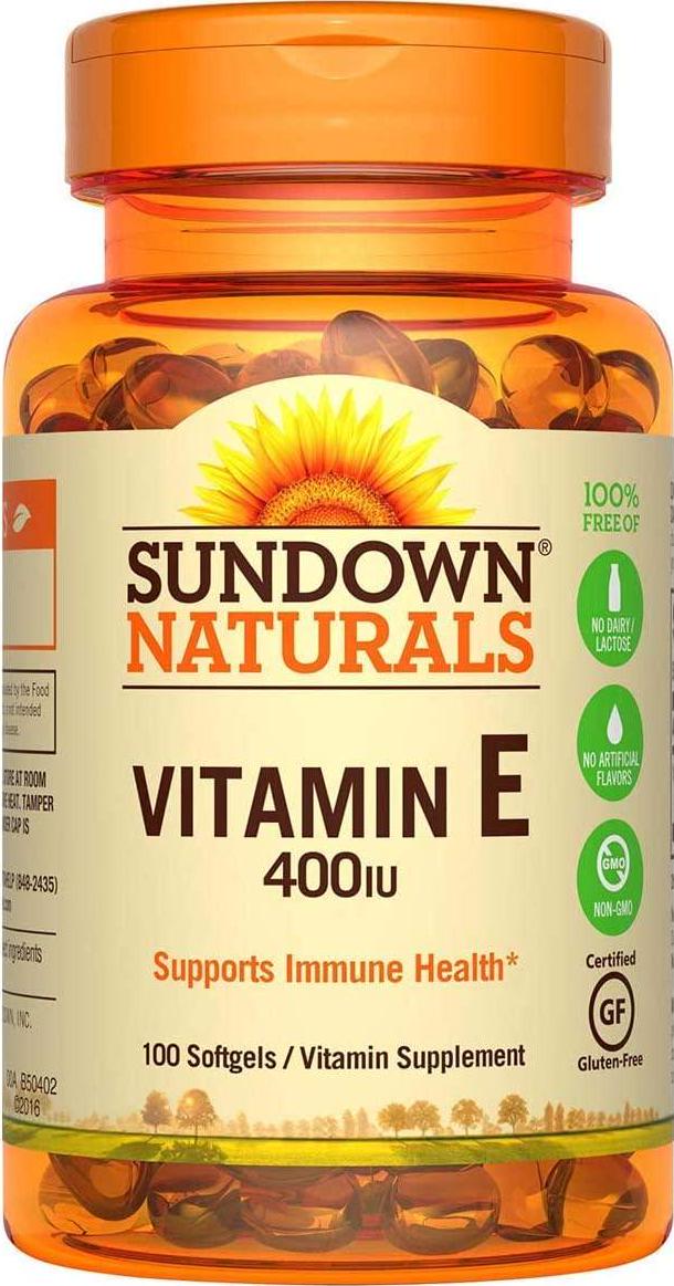 Sundown Vitamin E 400 IU Softgels DL-Alpha 100 Soft Gels (Pack of 2)