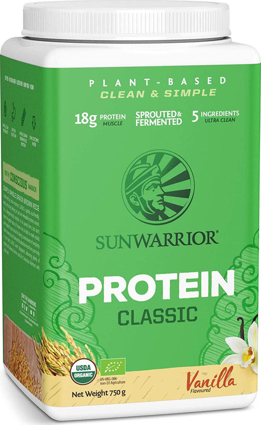 Sunwarrior Classic Vegan Sprouted Brown Rice Protein Powder (Vanilla) (750 Gram)
