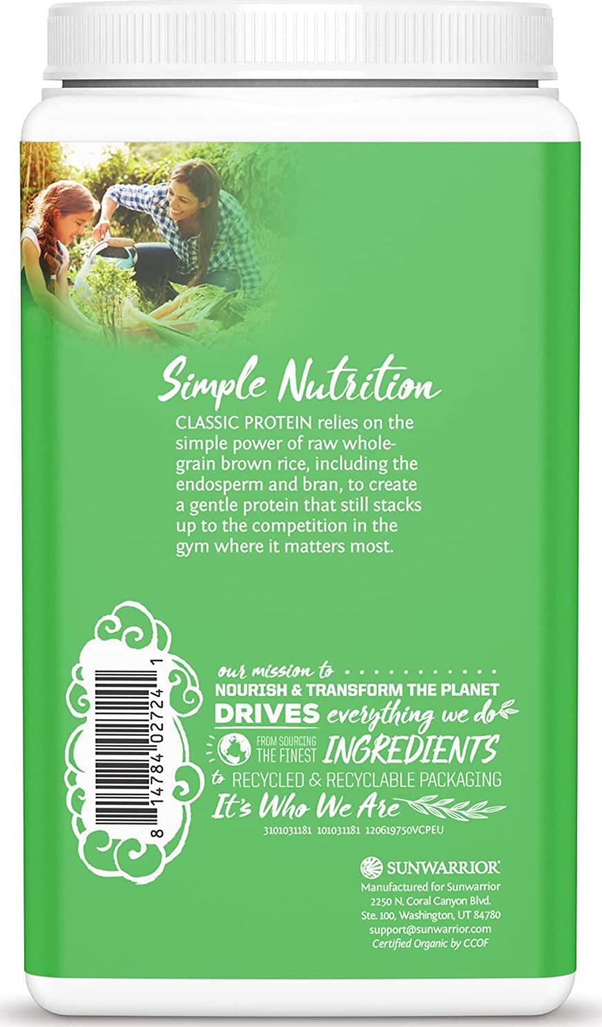 Sunwarrior Classic Vegan Sprouted Brown Rice Protein Powder (Vanilla) (750 Gram)