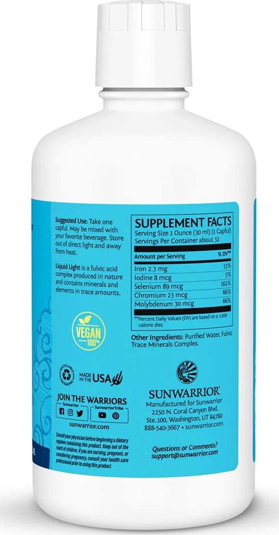 Sunwarrior Liquid Light Fulvic Minerals 32 fl oz 946 4 ml