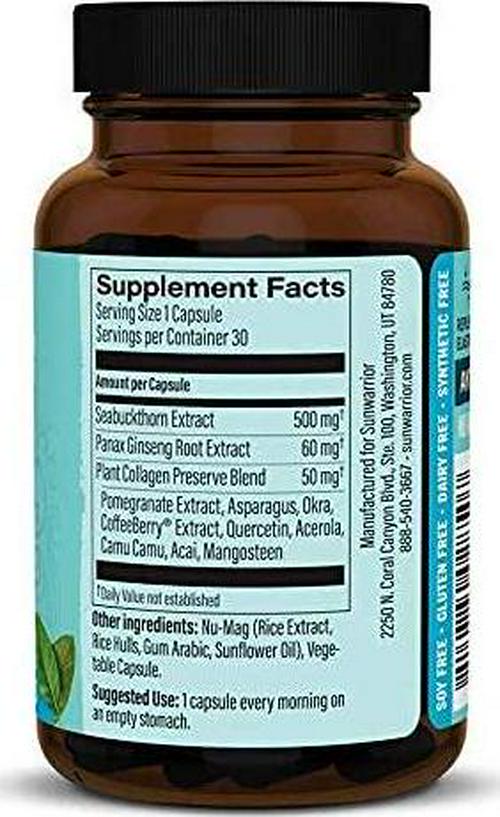 Sunwarrior Plant-Based Vegan Collagen Capsules - 30 Count