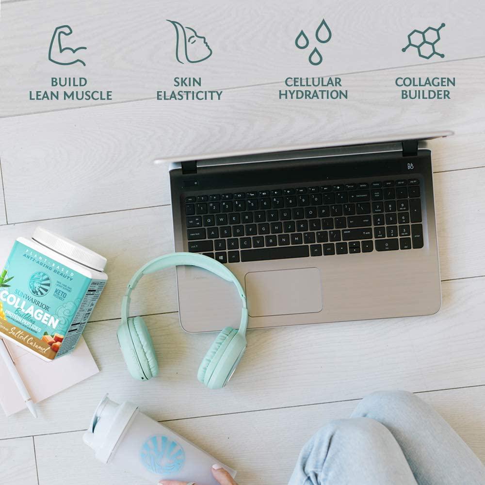 Sunwarrior Vegan Warrior Blend with BCAAs and Pea Protein and Vegan Collagen Building Protein Peptides with Hyaluronic Acid and Biotin