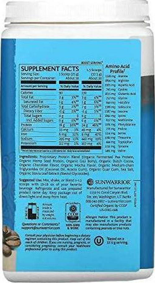 Sunwarrior Vegan Warrior Blend with BCAAs and Pea Protein and Vegan Collagen Building Protein Peptides with Hyaluronic Acid and Biotin