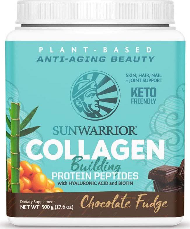 Sunwarrior Vegan Warrior Blend with BCAAs and Pea Protein and Vegan Collagen Building Protein Peptides with Hyaluronic Acid and Biotin