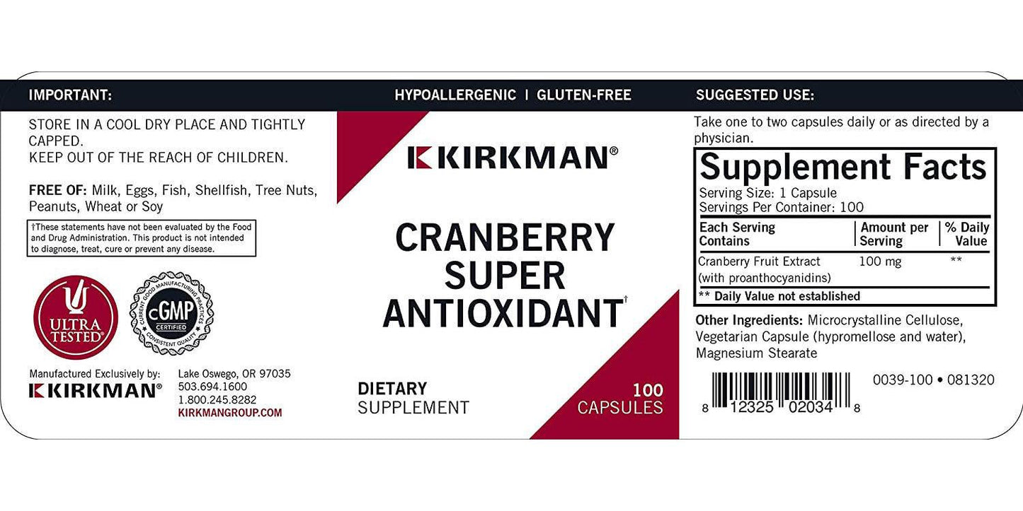 Super Cranberry Extract 100 mg Capsules - Hypo