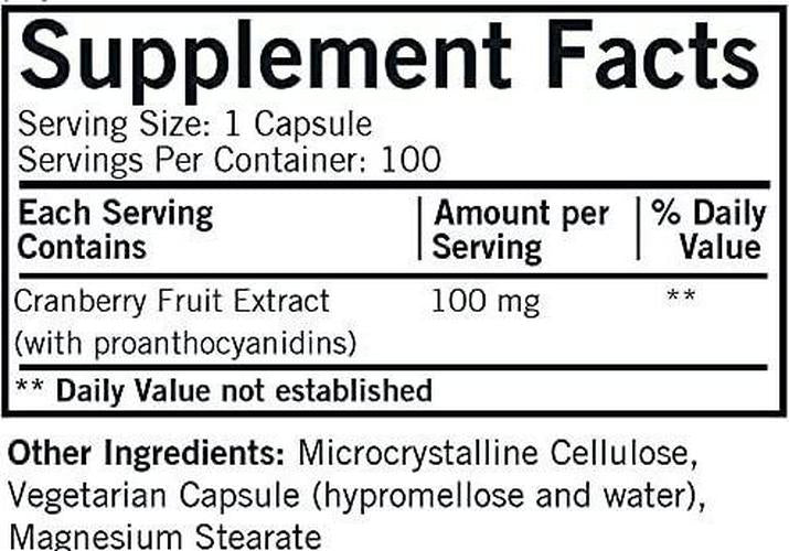 Super Cranberry Extract 100 mg Capsules - Hypo