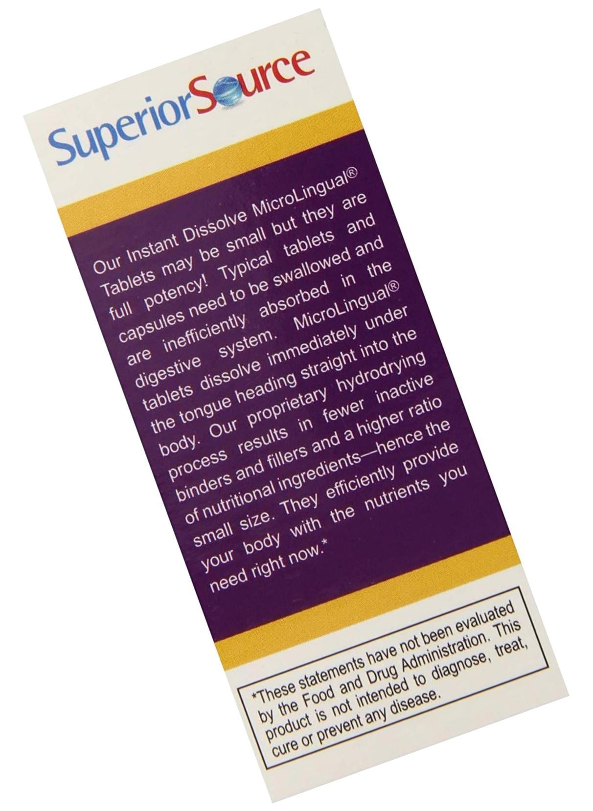 Superior Source No Shot B12/Folic Acid, 1000 mcg/400 mcg, 60 Count