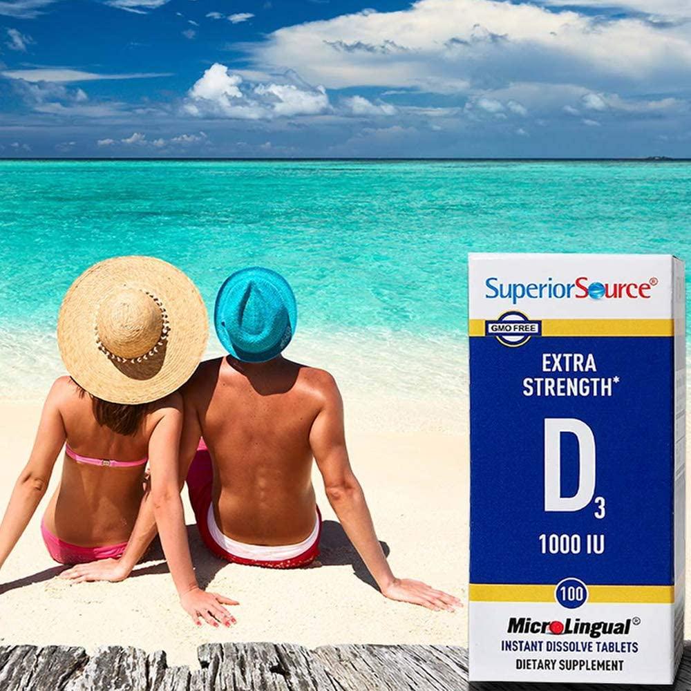 Superior Source Vitamin D3 [1000] IU Sublingual Tablets - Vitamin D Supplement Quick Dissolve Melts - 100 Count