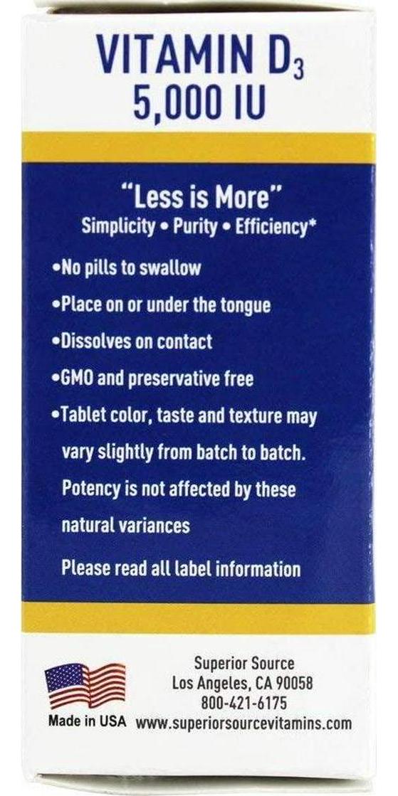 Superior Source Vitamin D3 Extra Strength 5000 Iu 100