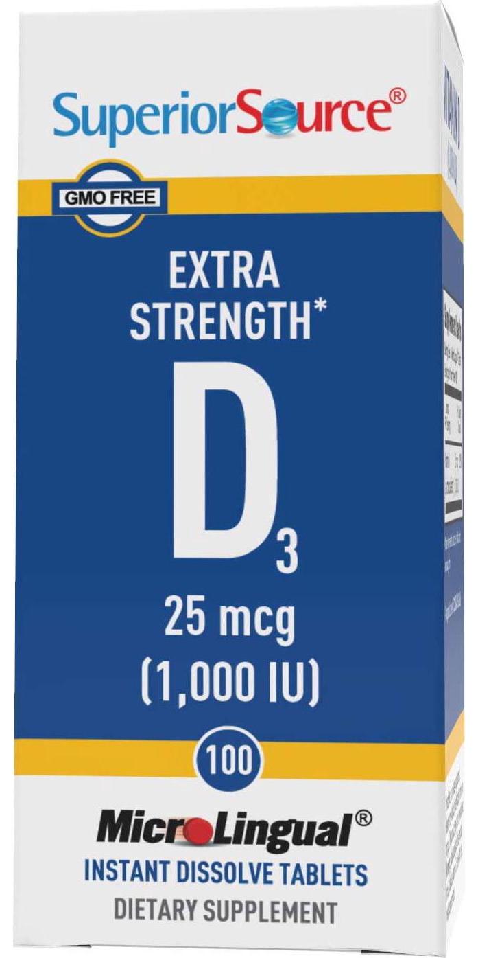 Superior Source Vitamin D3 [1000] IU Sublingual Tablets - Vitamin D Supplement Quick Dissolve Melts - 100 Count