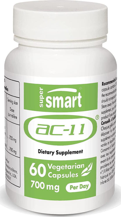 Supersmart - Anti-Aging - AC-11 Supplement - Revolutionary Botanical Extract That Can Help Repairing Damaged DNA. Each Capsule 350 Mg - Non-GMO - 60 Vegetarian Capsules