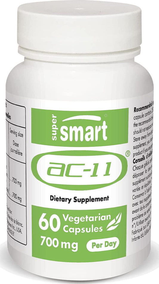 Supersmart - Anti-Aging - AC-11 Supplement - Revolutionary Botanical Extract That Can Help Repairing Damaged DNA. Each Capsule 350 Mg - Non-GMO - 60 Vegetarian Capsules