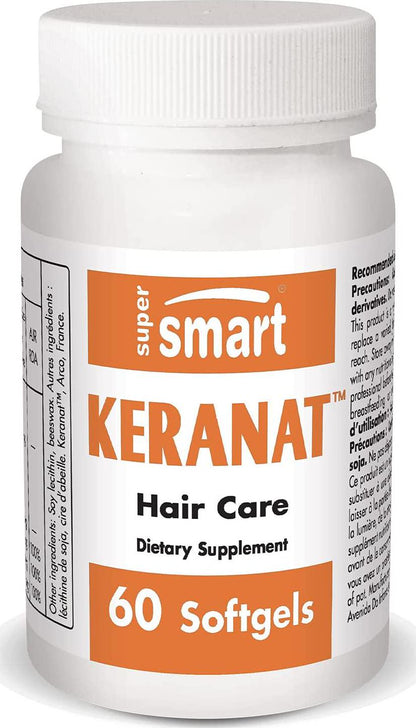 Supersmart - Keranat - Hair Supplement - Reduces Hair Loss and Improves Volume and Growth | Non-GMO - 60 Softgels