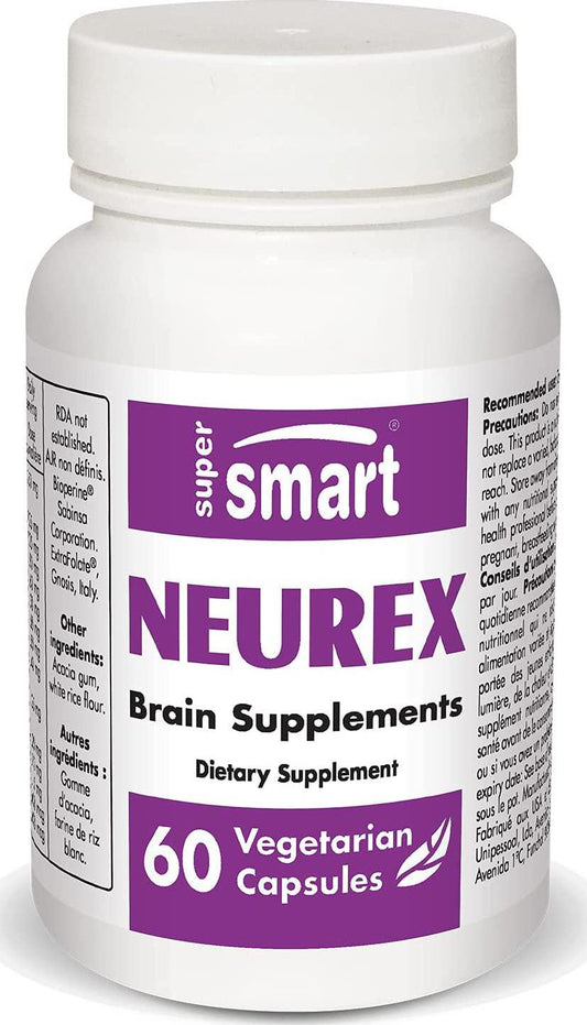 Supersmart - Neurex - Help Improve Memory and Speed of Cognitive Processing - Help Prevent Cerebral Aging - Brain Supplement Formula | Non-GMO and Gluten Free - 60 Vegetarian Capsules