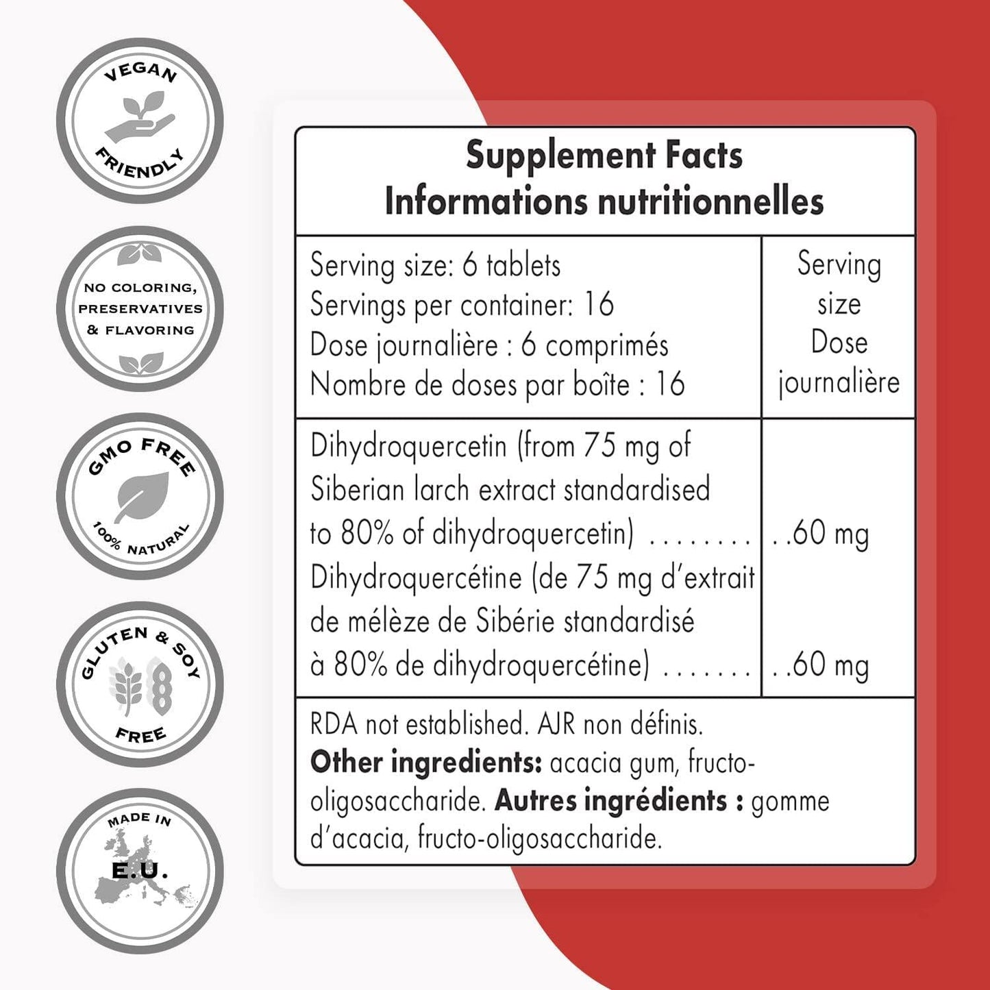 Supersmart - Taxifolin 10 mg (Dihydroquercetin) - Extract from Siberian Larch for Vascular Protection and Antioxidant (Russian) | Non-GMO - 100 Tablets