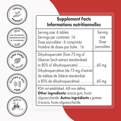 Supersmart - Taxifolin 10 mg (Dihydroquercetin) - Extract from Siberian Larch for Vascular Protection and Antioxidant (Russian) | Non-GMO - 100 Tablets