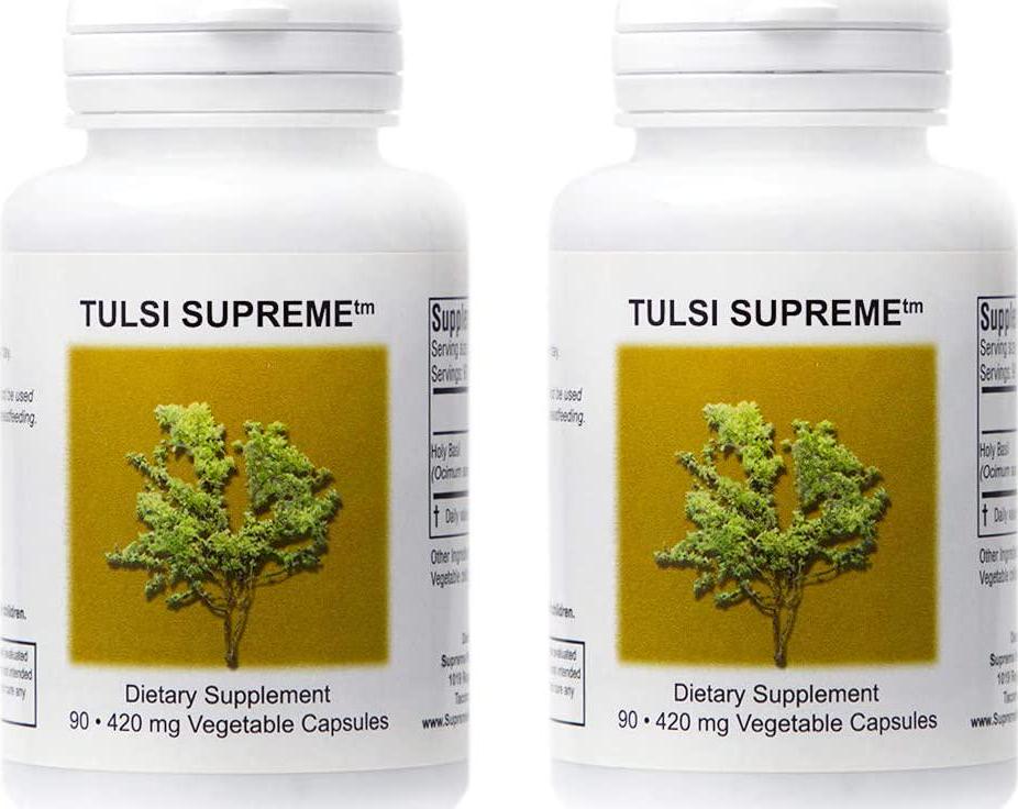 Supreme Nutrition Tulsi Supreme, Organic Holy Basil Capsules with Adaptogenic Herbs for Stress Relief, Adrenal Support, Immune Support, 90 Vegetable Capsules