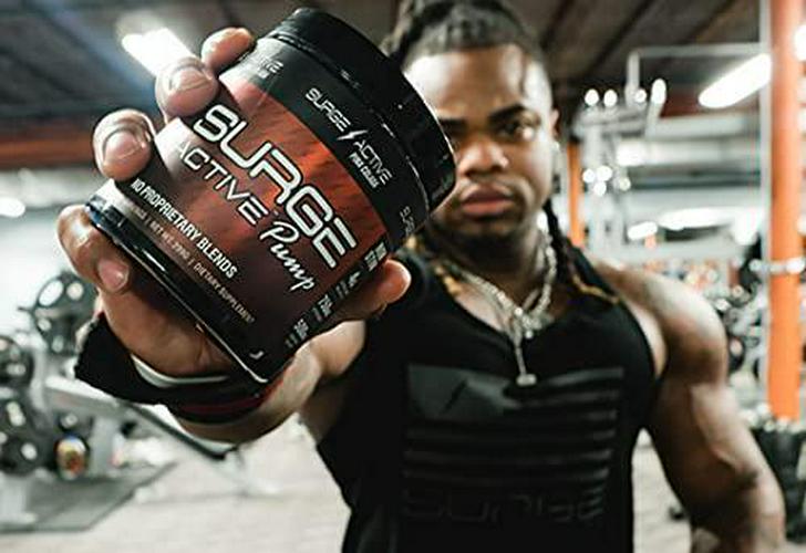 Surge Supplements Active Pump - Non Stimulant Pre Workout, Increased Vascularity and Endurance, Helps Blood Flow, Supports Muscle Growth, Zero Caffeine, Nitric Oxide Booster - Pina Colada