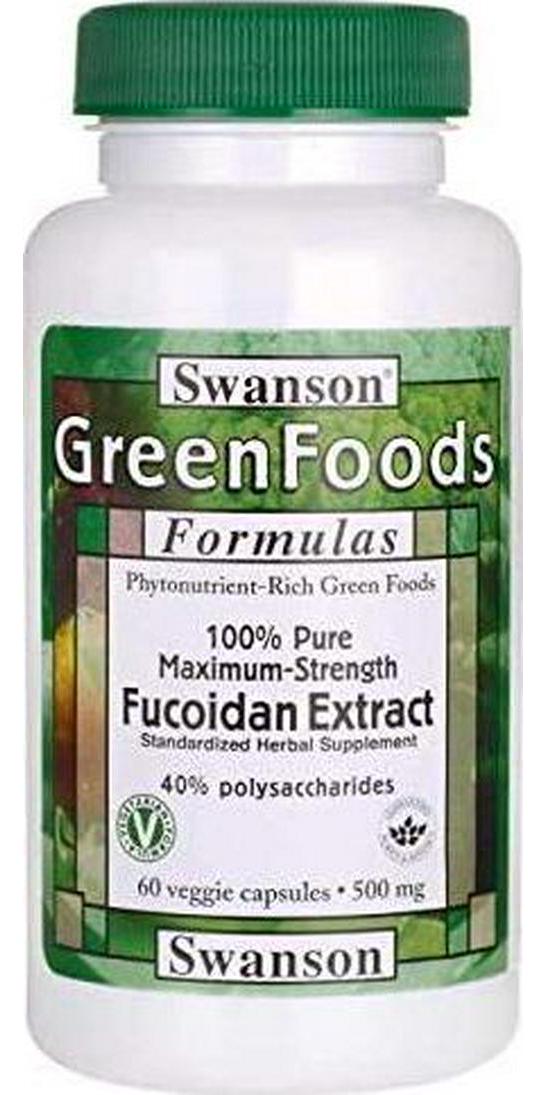 Swanson 100% Pure Maximum-Strength Fucoidan Extract 500 Milligrams 60 Veg Capsules