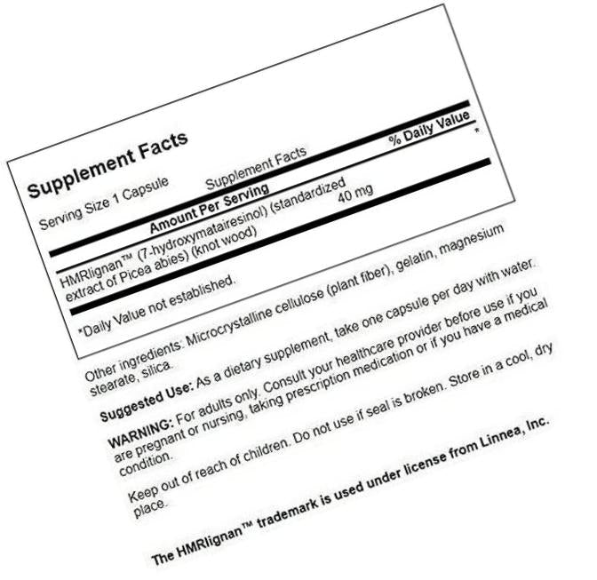 Swanson 7-Hmrlignans from Norwegian Spruce Tree 40 Milligrams 60 Capsules