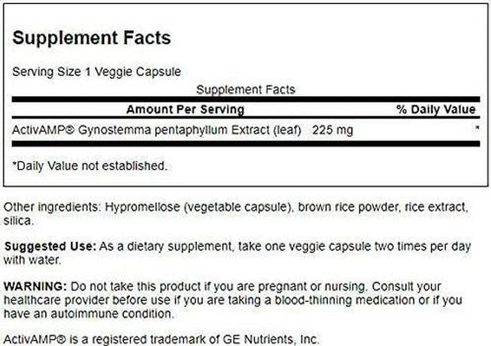 Swanson Activamp Amp-K Stimulator 225 Milligrams 60 Veg Capsules