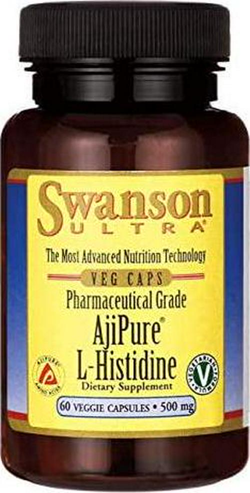 Swanson Amino Acid Ajipure L-Histidine Pharmaceutical Grade 500 Milligrams 60 Veg Capsules