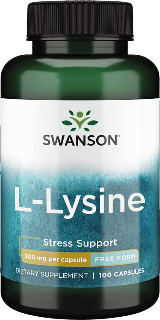 Swanson Amino Acid Free-Form L-Lysine 500 Milligrams 100 Capsules