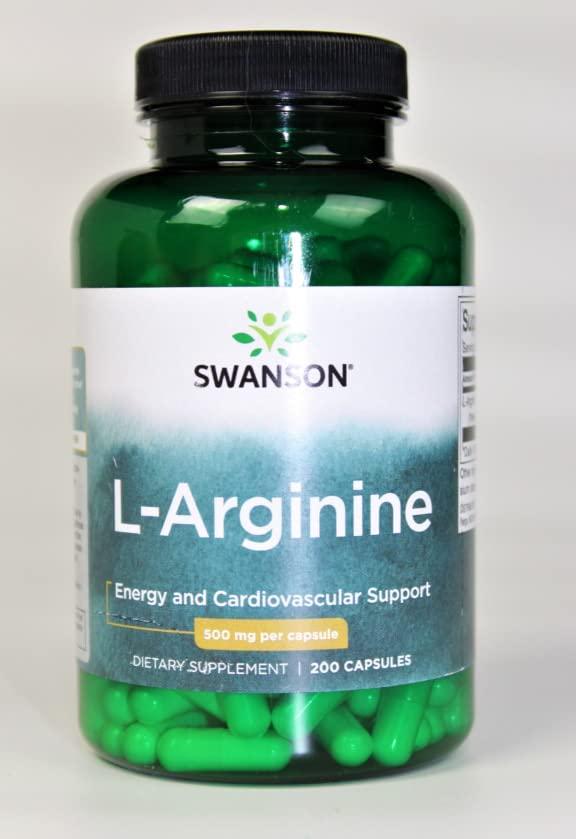 Swanson Amino Acid L-Arginine 500 Milligrams 200 Capsules