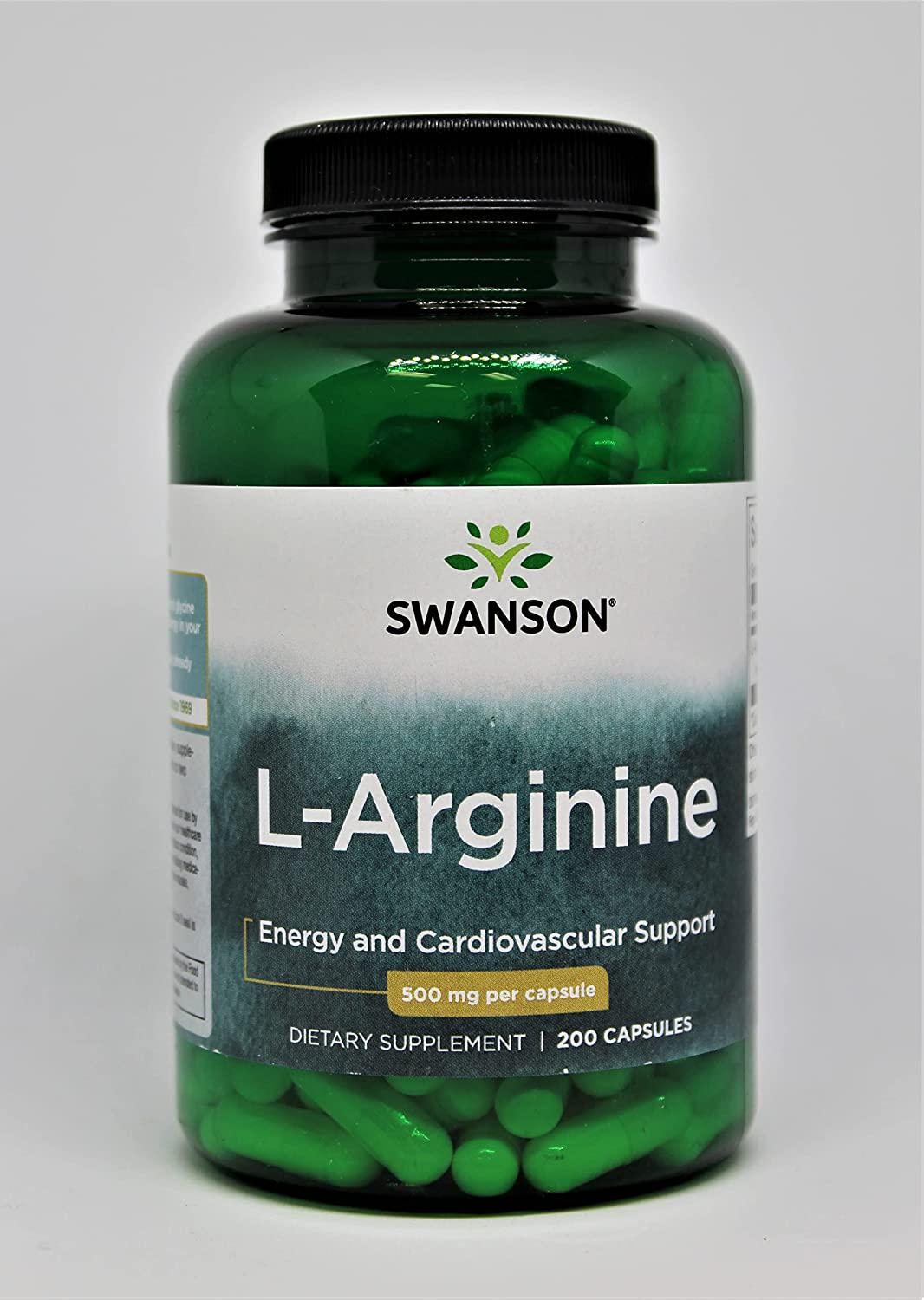 Swanson Amino Acid L-Arginine 500 Milligrams 200 Capsules