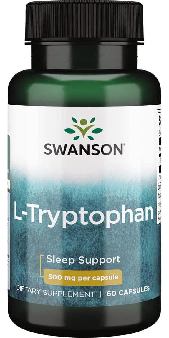 Swanson Amino Acid L-Tryptophan 500 Milligrams 60 Capsules