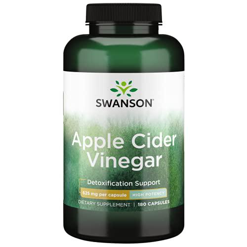 Swanson Apple Cider Vinegar Capsules - Supports Healthy Weight Loss and Digestive Health - Helps Support Metabolism and Maintain Glucose Profile - (180 Capsules, 625mg Each)