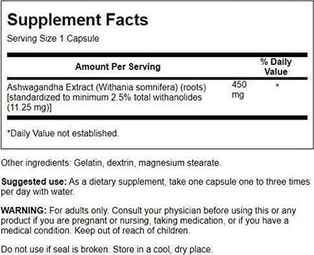 Swanson Ashwagandha Extract 450 mg 60 Caps