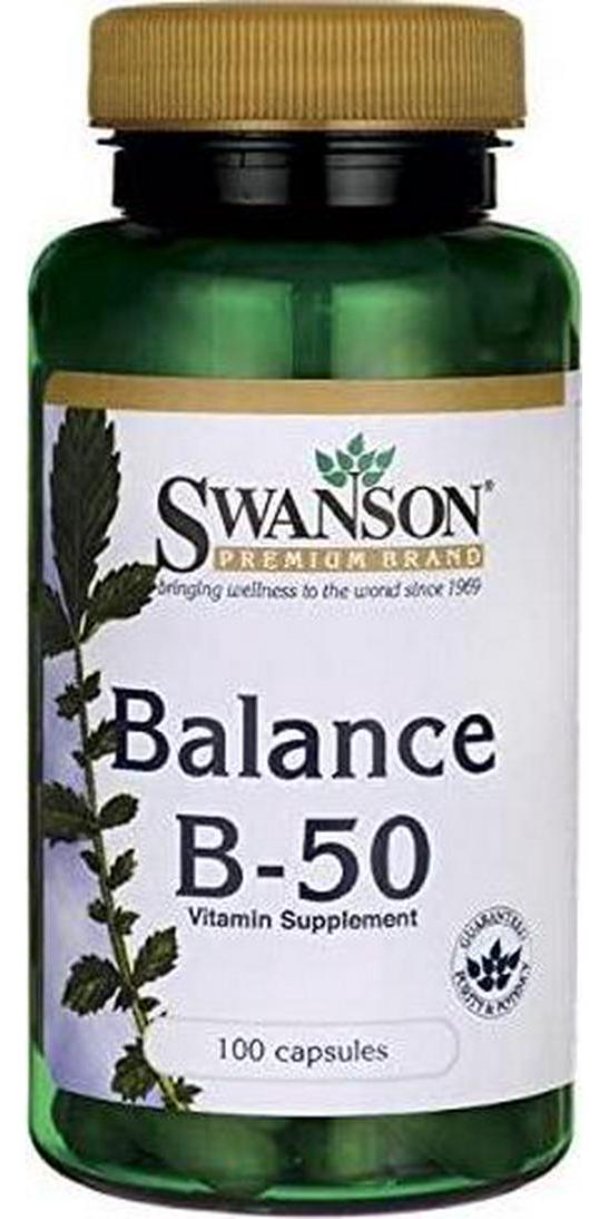 Swanson B-50 B-Complex Vitamins Energy Cardio Stress Metabolism Support 100 Capsules (Caps)