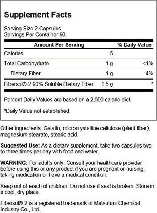 Swanson Bio-Fiber Regularity Fiber 750 Milligrams 180 Capsules