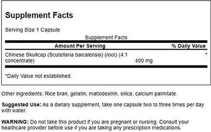 Swanson Chinese Skullcap - Herbal Supplement Promoting Relaxation and Sleep Support - Flavonoid Formula to Help Soothe Nerves - (90 Capsules, 400mg Each) 2 Pack