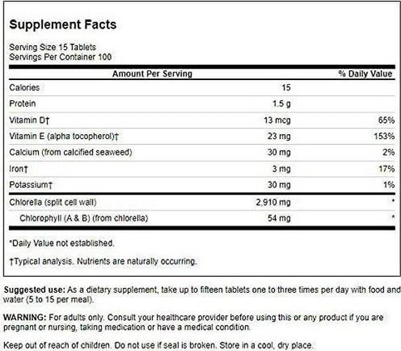 Swanson Chlorella 194 mg 1500 Tabs