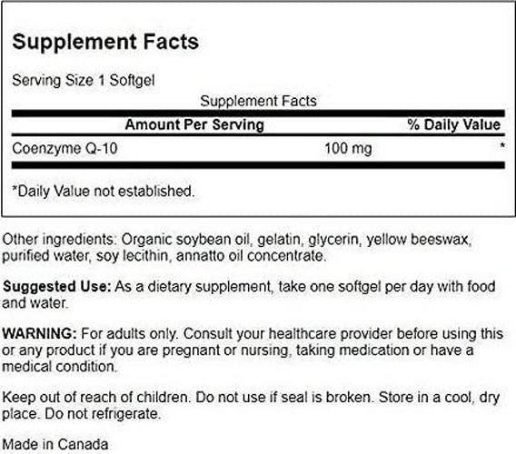 Swanson CoQ10 100mg (100mg, 50 Softgels)