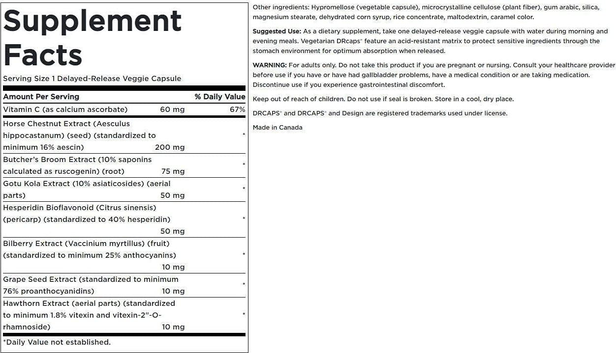 Swanson Delayed-Release Leg Vein Essentials 60 Veg Capsules