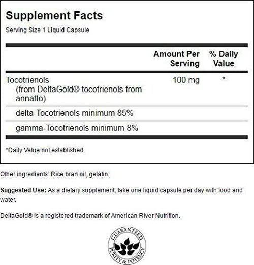 Swanson Double Strength Tocotrienols 100 Milligrams 60 Liq Capsules